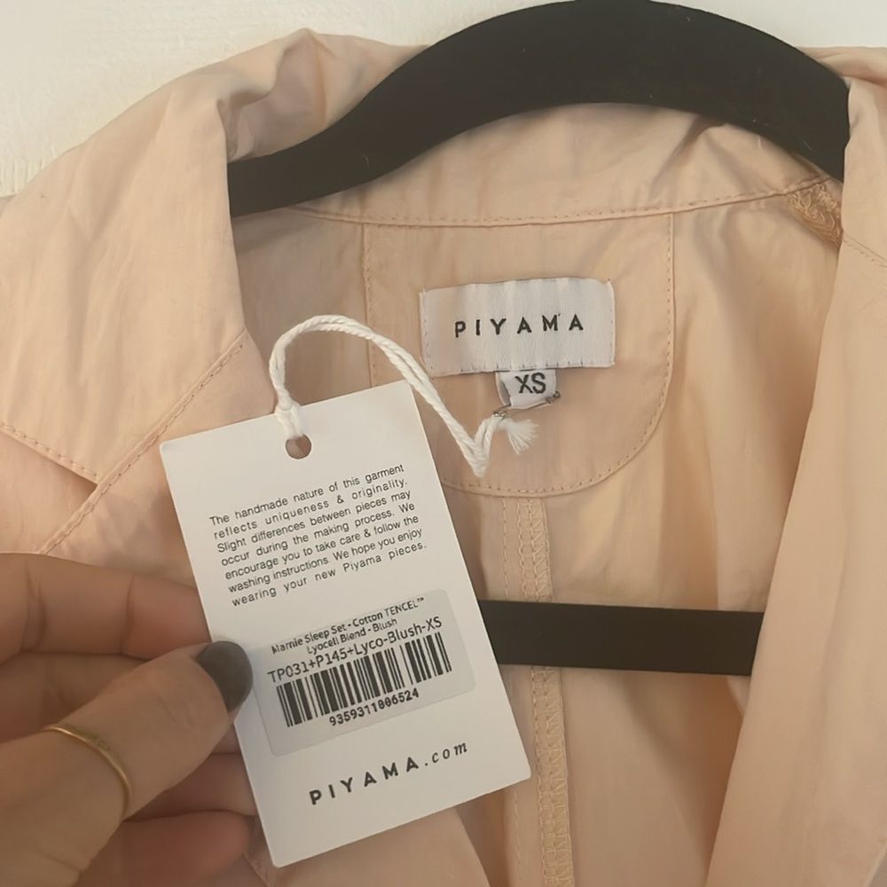 Piyama Marnie Blush Pink Cotton Lyocell Boxy Button Down Top Oversized XS - Picture 4 of 6